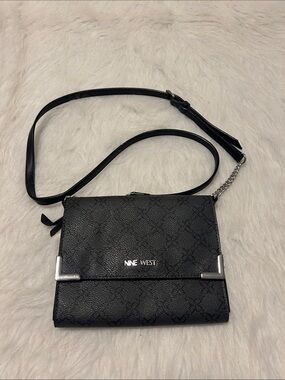 Nine West Black Crossbody with Silver Accents